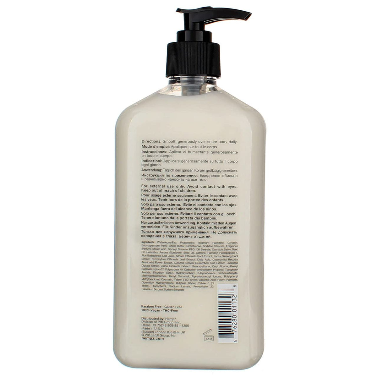 Hempz moisturizer application image highlights lightweight, non-greasy texture for daily use.
