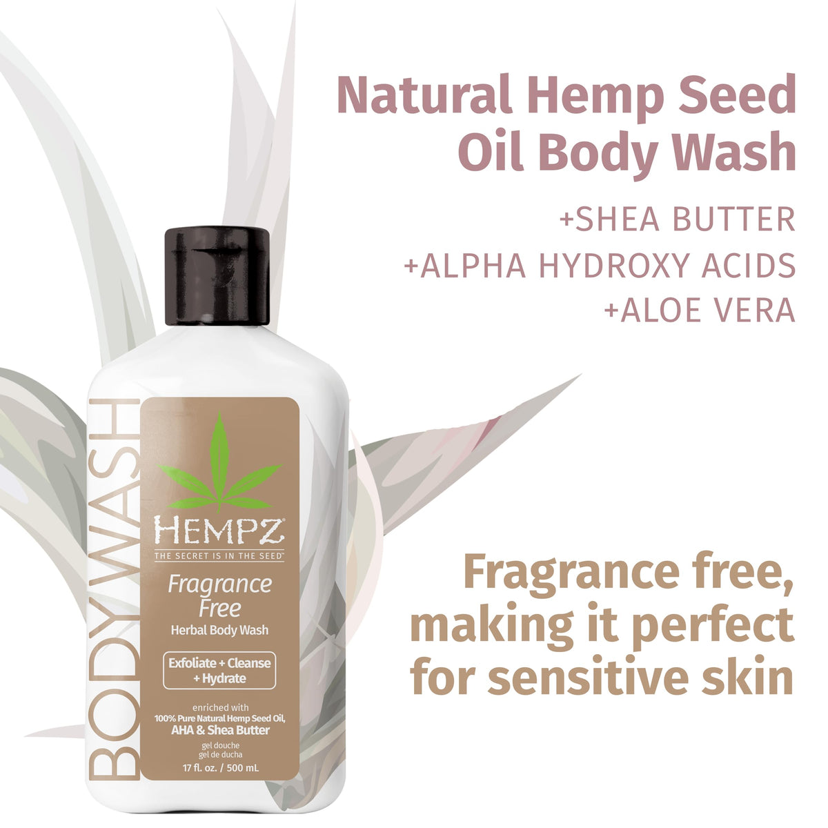 Hempz Body Wash luxurious lather delivers a cleansing, refreshing experience.