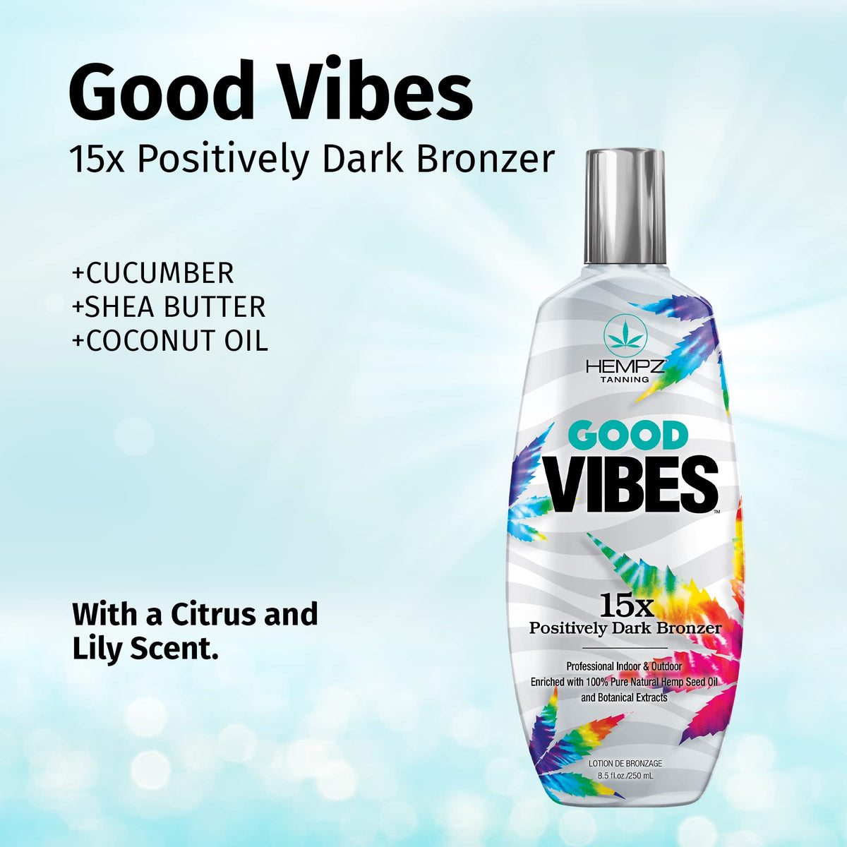 Hempz Good Vibes 15X Bronzer closeup highlights creamy, hydrating texture