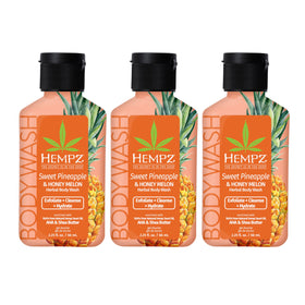 Hempz Mini Body Wash packaging highlights travel-friendly design for on-the-go cleansing.