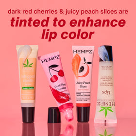 Hempz Dark Red Cherries tinted lip balm in gift set for color and moisture