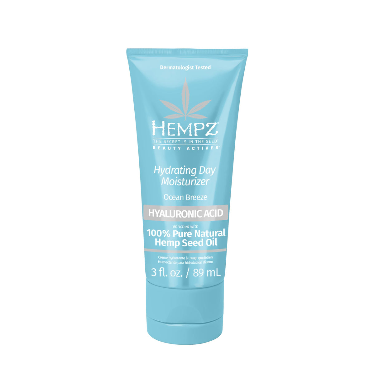 Hempz Ocean Breeze Hydrating Daily Moisturizer bottle shows lightweight hydration for dry skin