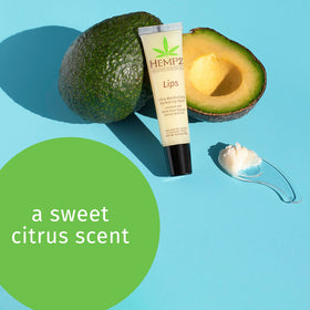 Hempz Original Lip Balm tube close-up shows smooth glide.