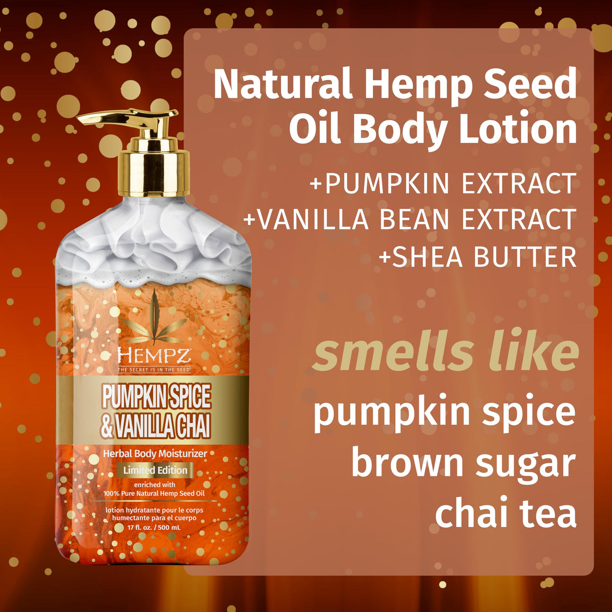 Hempz lotion texture close-up demonstrating quick absorption for daily moisture.