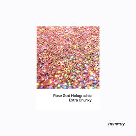 Hemway extra chunky bio eco glitter in rose gold for arts and crafts.