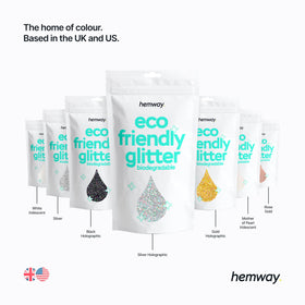 Hemway high-quality bio glitter in rose gold for art and crafts.