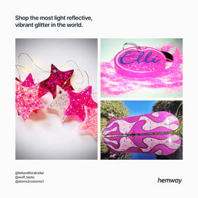 Hemway multipurpose glitter for DIY decorations, crafts, and art with long-lasting shine.
