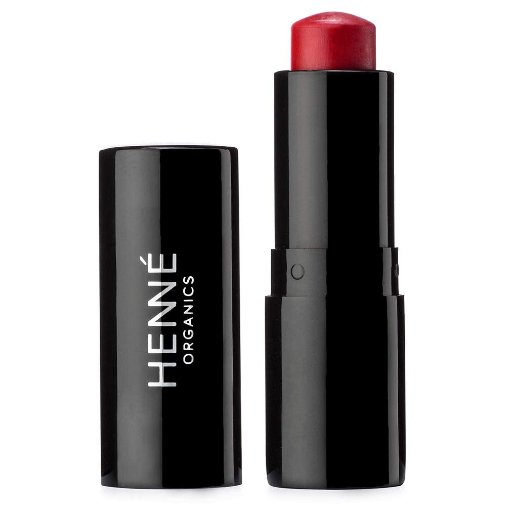 Henné Organics Desire lip tint bottle showing moisturizing, sheer color.