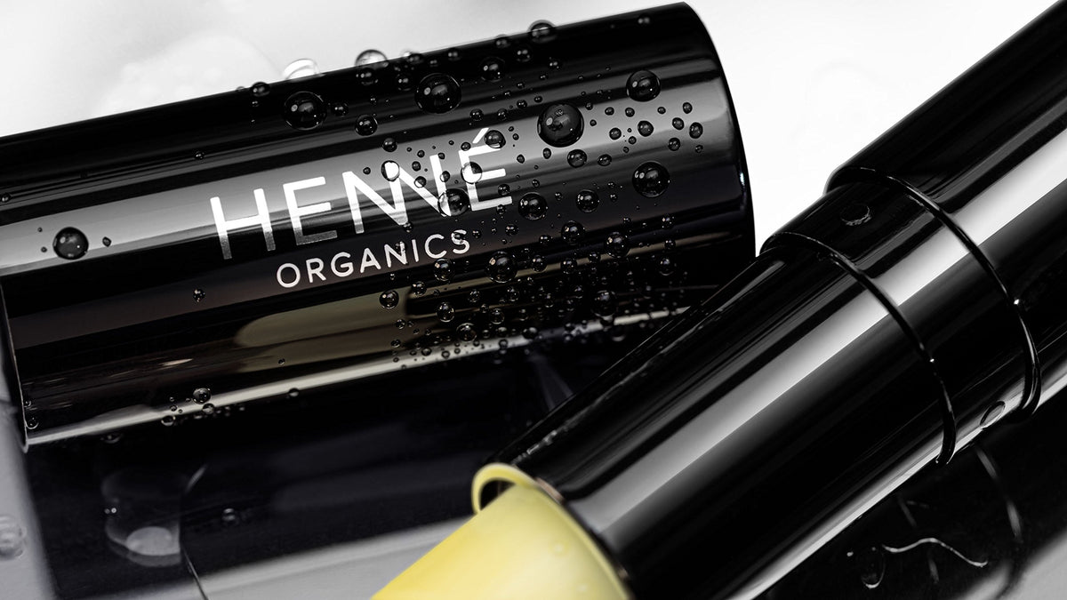 Close-up of nourishing organic ingredients in Henné Organics Lip Balm V2.