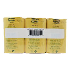 Heno de Pravia natural soap on shelf suggests timeless Spanish tradition