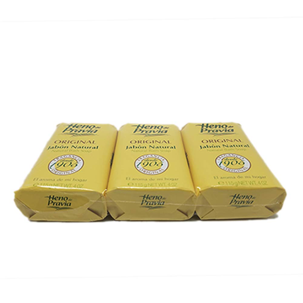 Heno de Pravia soap close-up reveals hay-scented fragrance and smooth surface