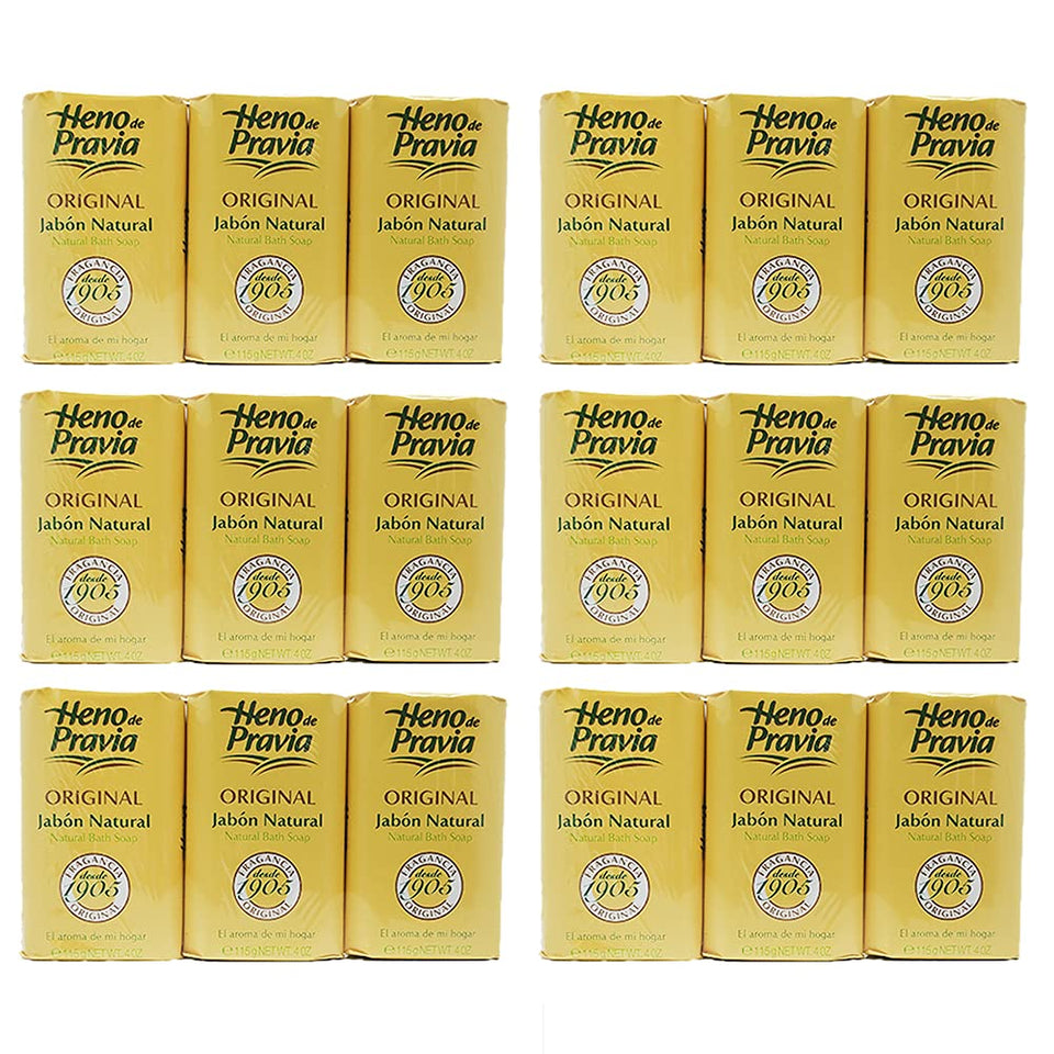 Heno de Pravia natural bath soap packaging highlights heritage and premium feel