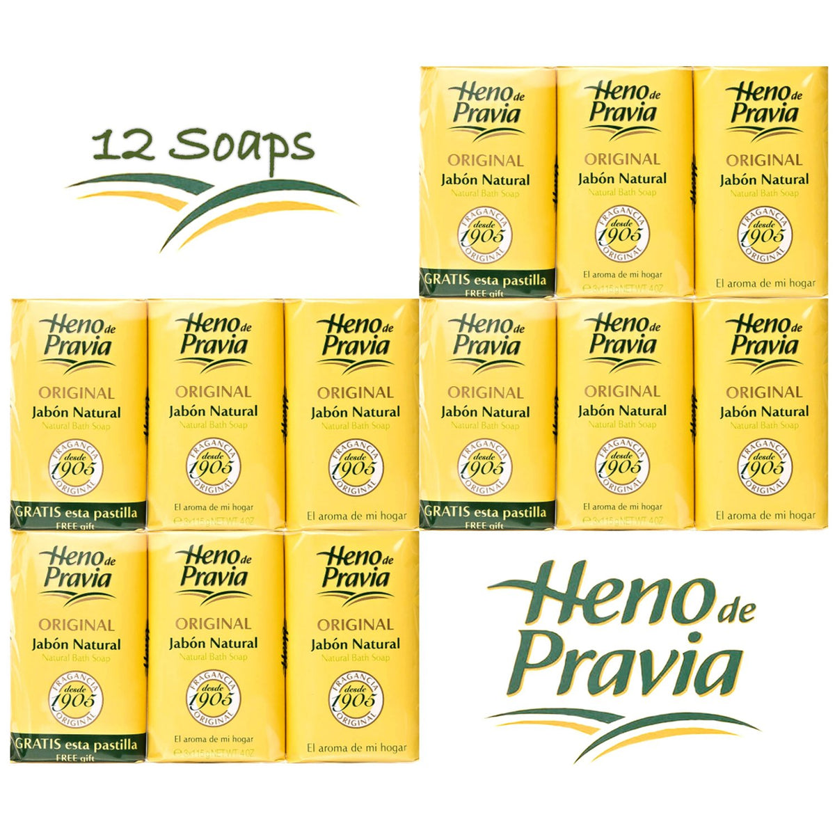 Heno de Pravia four sets of two soaps with a free 4 oz bar