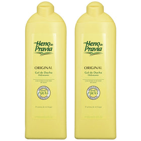Heno de Pravia Shower Gel two-pack bottles for daily cleansing.