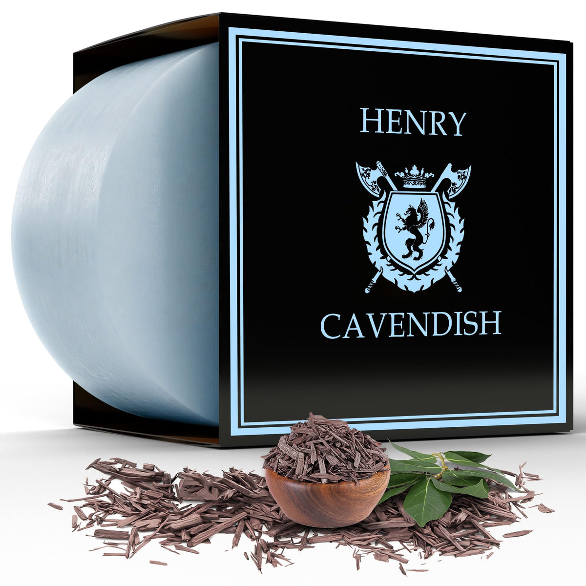 Henry Cavendish sandalwood shave soap puck ready for traditional mug and brush lather.