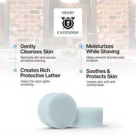Henry Cavendish shave brush lather displaying rich, creamy foam for a smooth shave.