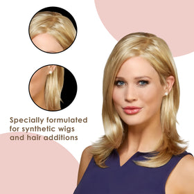 Henry Margu Cleanse Wig Shampoo bottle pour, suggesting easy application.
