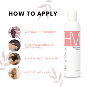 Henry Margu Cleanse Wig Shampoo wig care setup, implying refreshing cleanings.