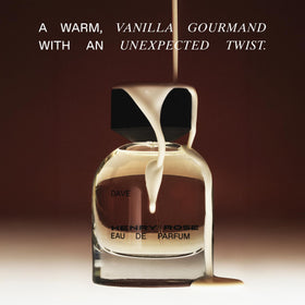 Henry Rose Dave tonka bean emphasis adds depth for refined unisex scent.