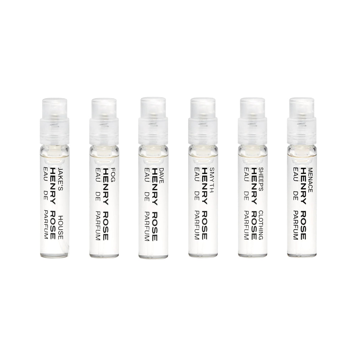 Henry Rose Fresh Collection six mini perfumes for travel and daily scent rotation.