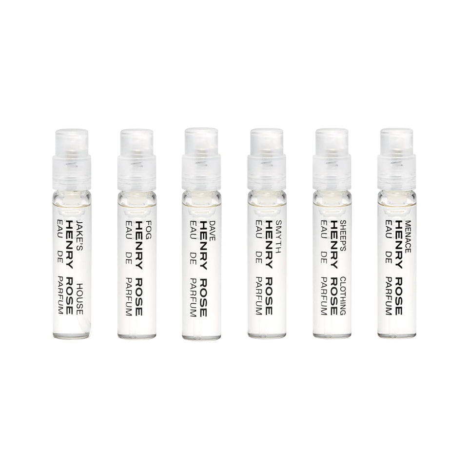 Henry Rose Fresh Collection six mini perfumes for travel and daily scent rotation.