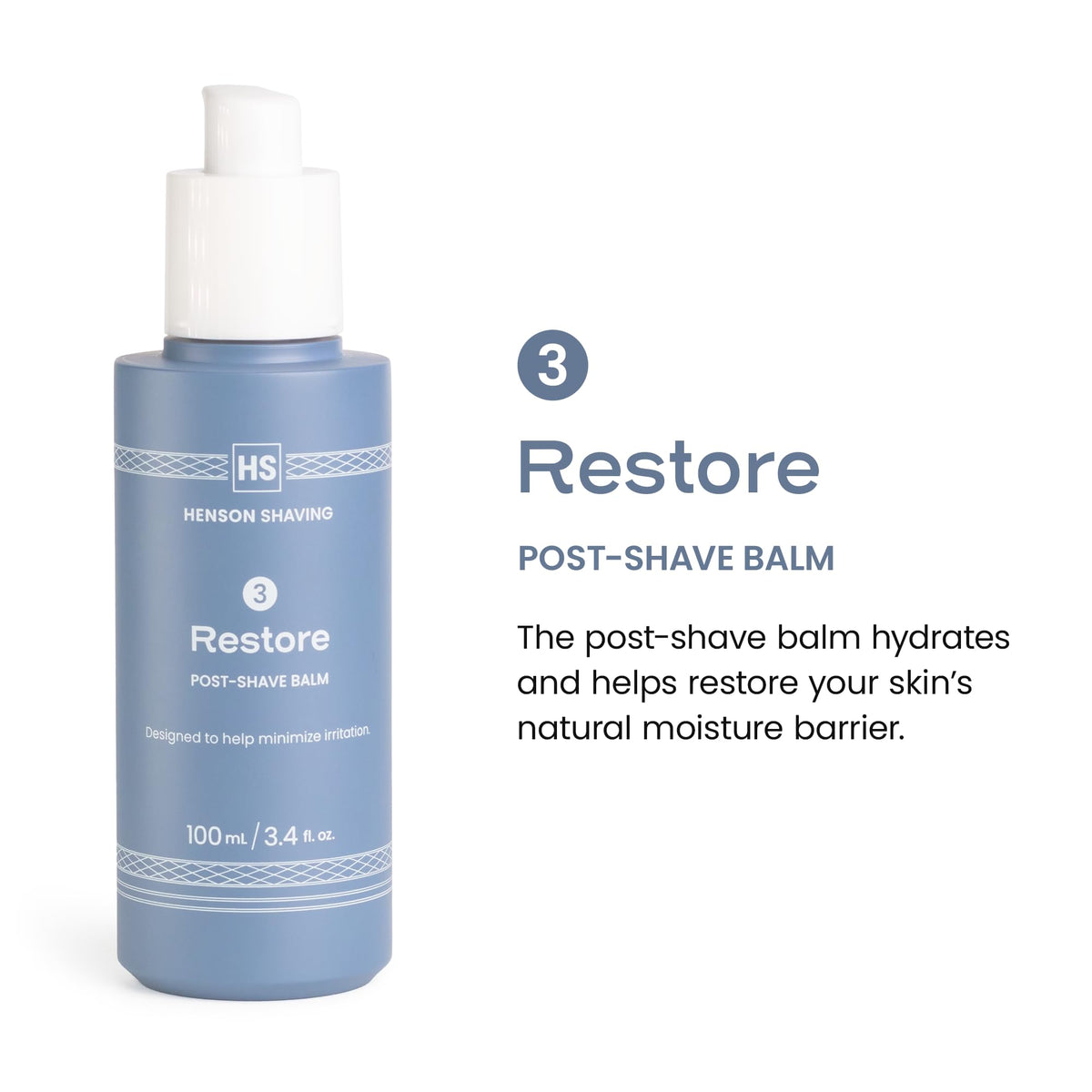 Henson skin-care ritual image depicting pre- and post-shave care.