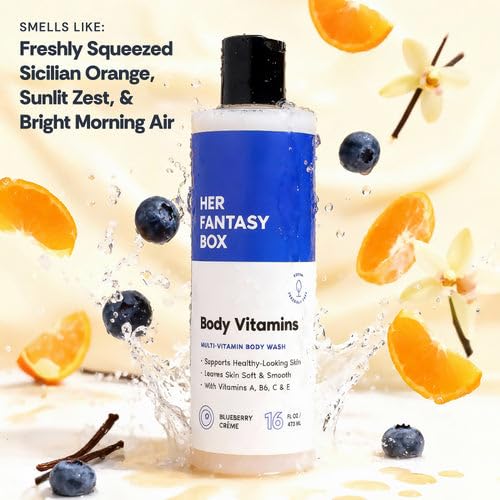 Her Fantasy Box body wash lather close-up shows rich moisturizing foam