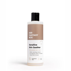 Her Fantasy Box Sensitive Skin Soother bottle offers fragrance-free daily cleansing.