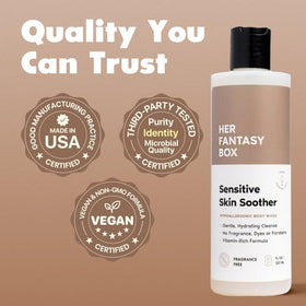 Her Fantasy Box ingredients highlight a vitamin blend and gentle cleansers.