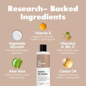 Her Fantasy Box lather appears rich and gentle for hydrating cleansing.