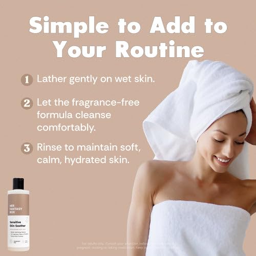 Her Fantasy Box vegan cruelty-free symbol signals ethical, gentle skincare.