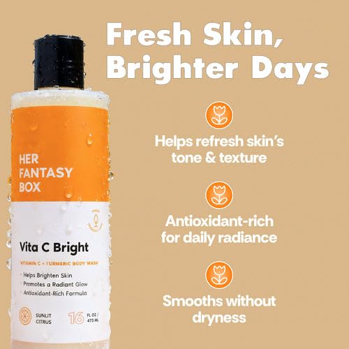 Her Fantasy Box Vita C Bright Turmeric Body Wash rosehip oil for lightweight hydration
