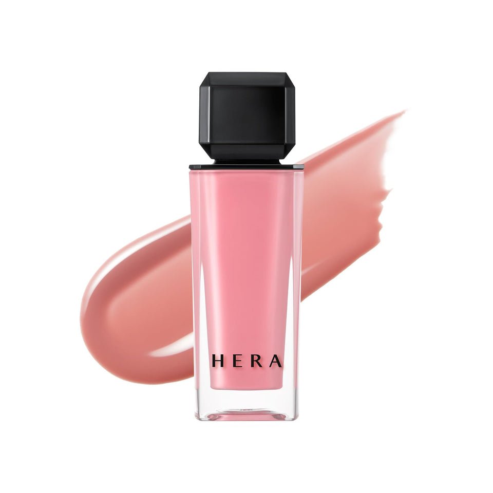HERA Sensual Nude Gloss bottle close-up showing sheer shine and MLBB finish.