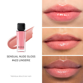 HERA Sensual Nude Gloss wand application for smooth, non-sticky wear.