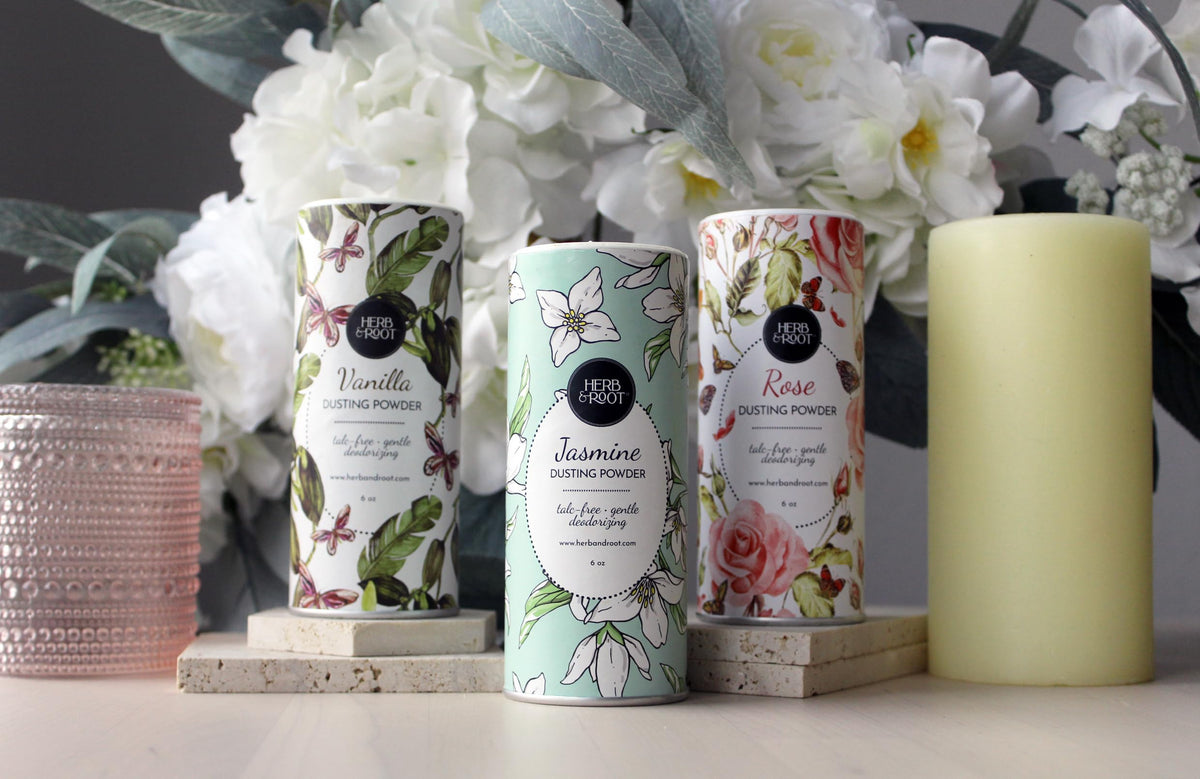 Herb & Root Fresh Sheets and Shoes Powder to keep textiles dry