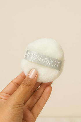 Herb & Root sandalwood jar talc-free powder for soft texture