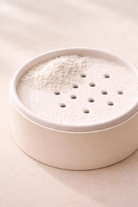 Underarm and bra line use of Herb & Root vanilla powder for friction relief