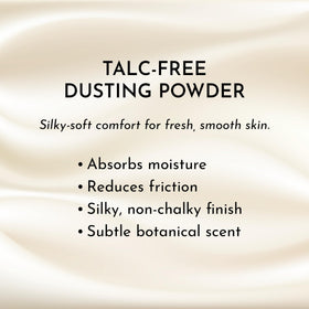 Texture close-up of Herb & Root vanilla powder for moisture control on skin