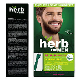 Herb Speedy application tips show step-by-step beard dye process