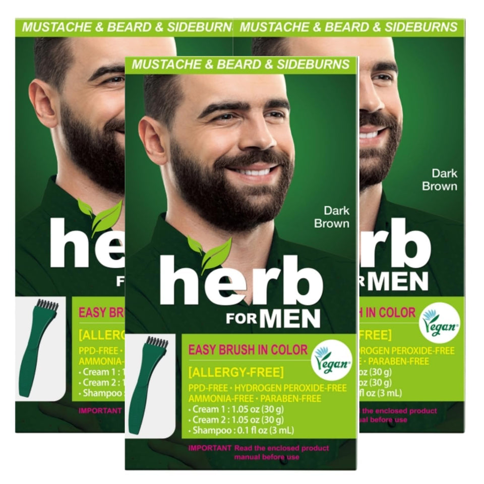 Herb Speedy Mustache & Beard Dye packaging for easy at-home coloring