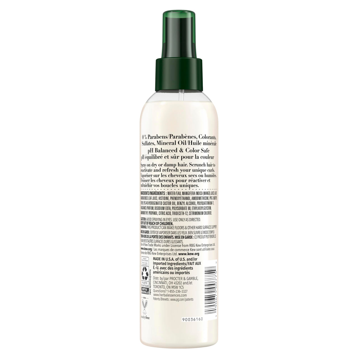 Herbal Essences Curl Refresh frizz control smooths hair for a sleek finish.