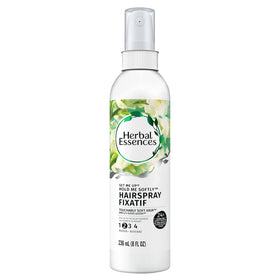 Herbal Essences Set Me Up hairspray bottle delivering light hold for daily styles.
