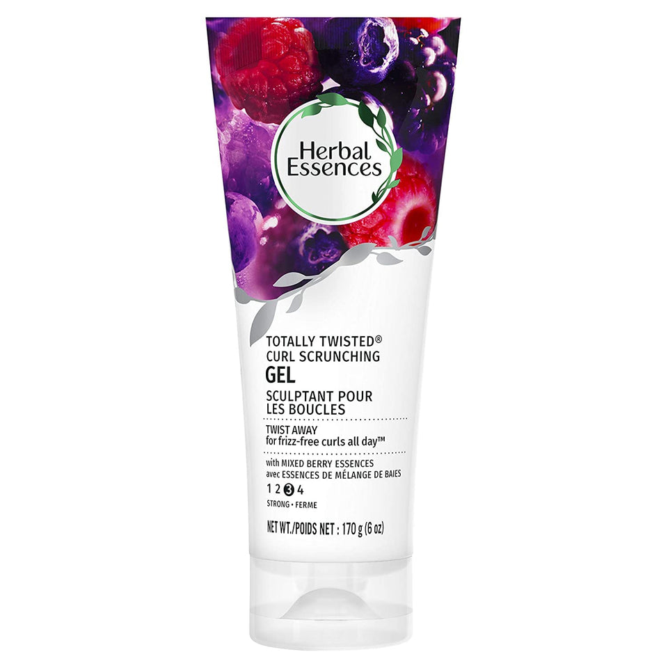 Herbal Essences Totally Twisted Gel bottle defining curls with flexible hold