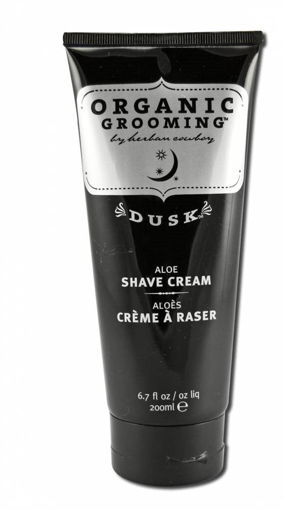 Herban Cowboy Aloe Shaving Cream Dusk bottle pour for a smooth, precise shave