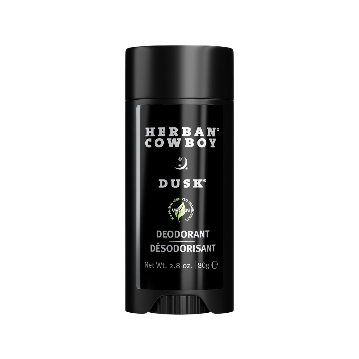 Herban Cowboy Dusk deodorant bottle with aloe infusion and aluminum-free formula.