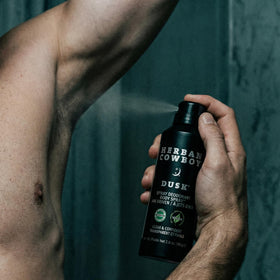 Herban Cowboy Dusk ingredients close-up featuring parsley, rosemary and sage extracts.