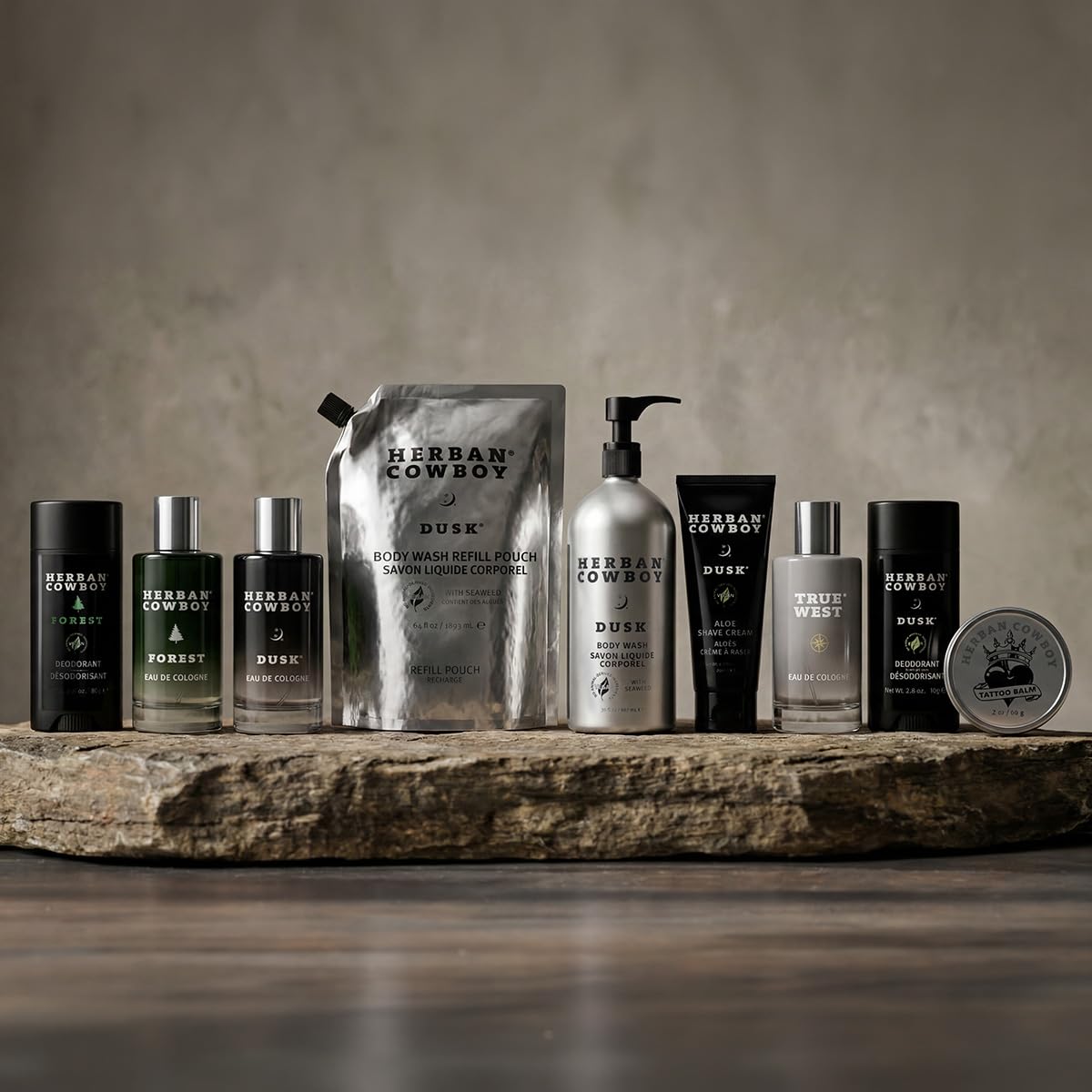 Herban Cowboy Forest Aloe deodorant portable in a gym bag or travel kit