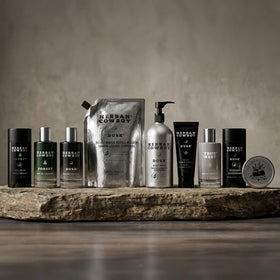 Herban Cowboy Forest Aloe deodorant portable in a gym bag or travel kit