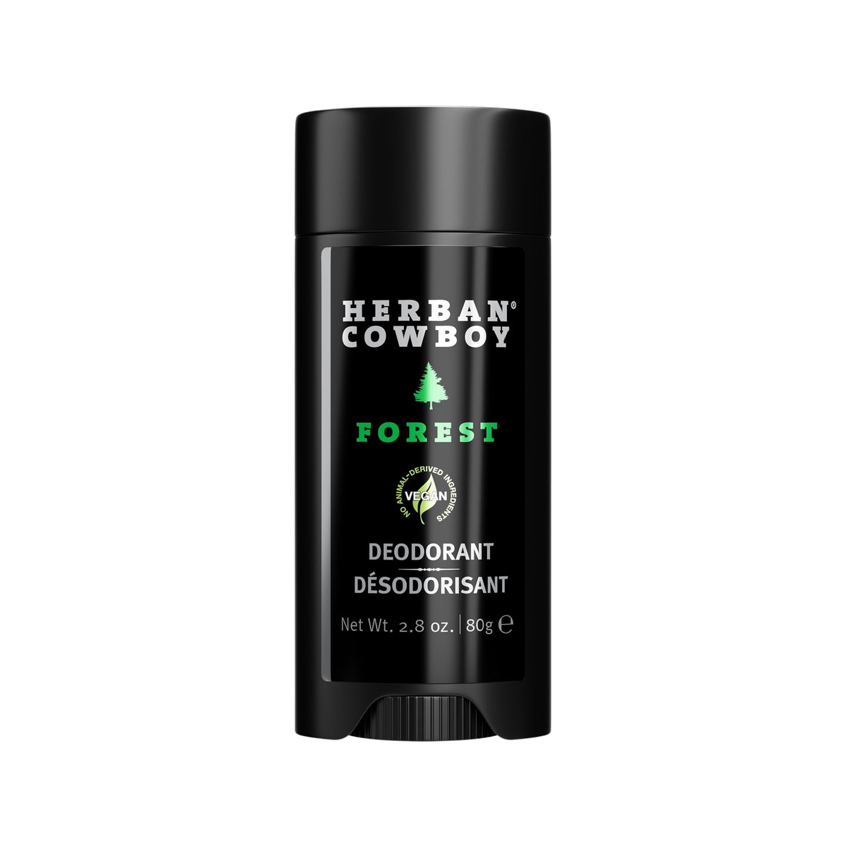 Herban Cowboy Forest Aloe Infused Deodorant bottle with forest notes for daily freshness.