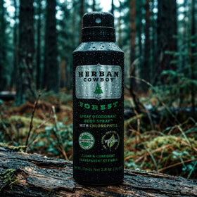 Herban Cowboy Forest skin-application highlights quick-dry feel